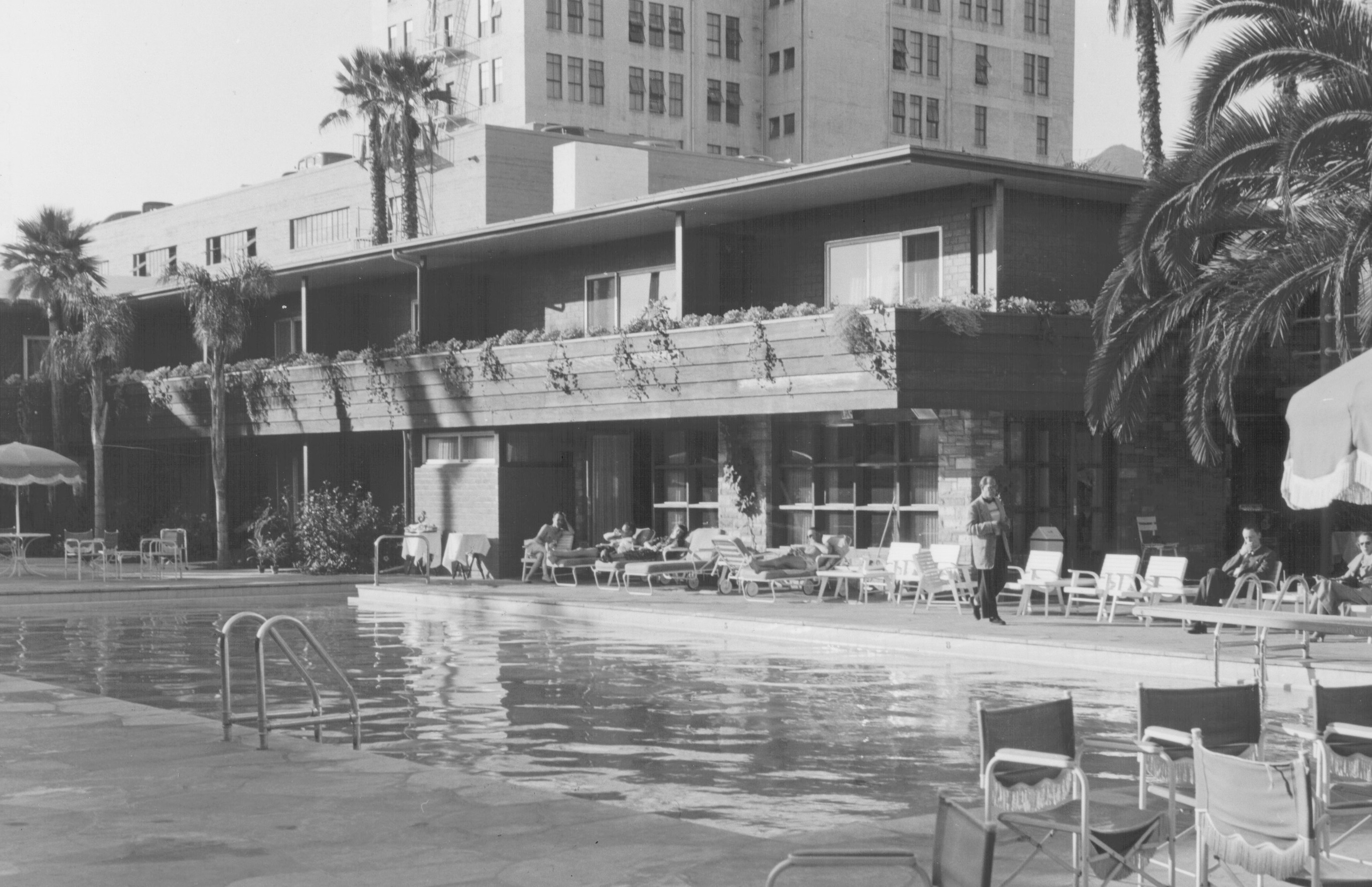 a pool with people in it