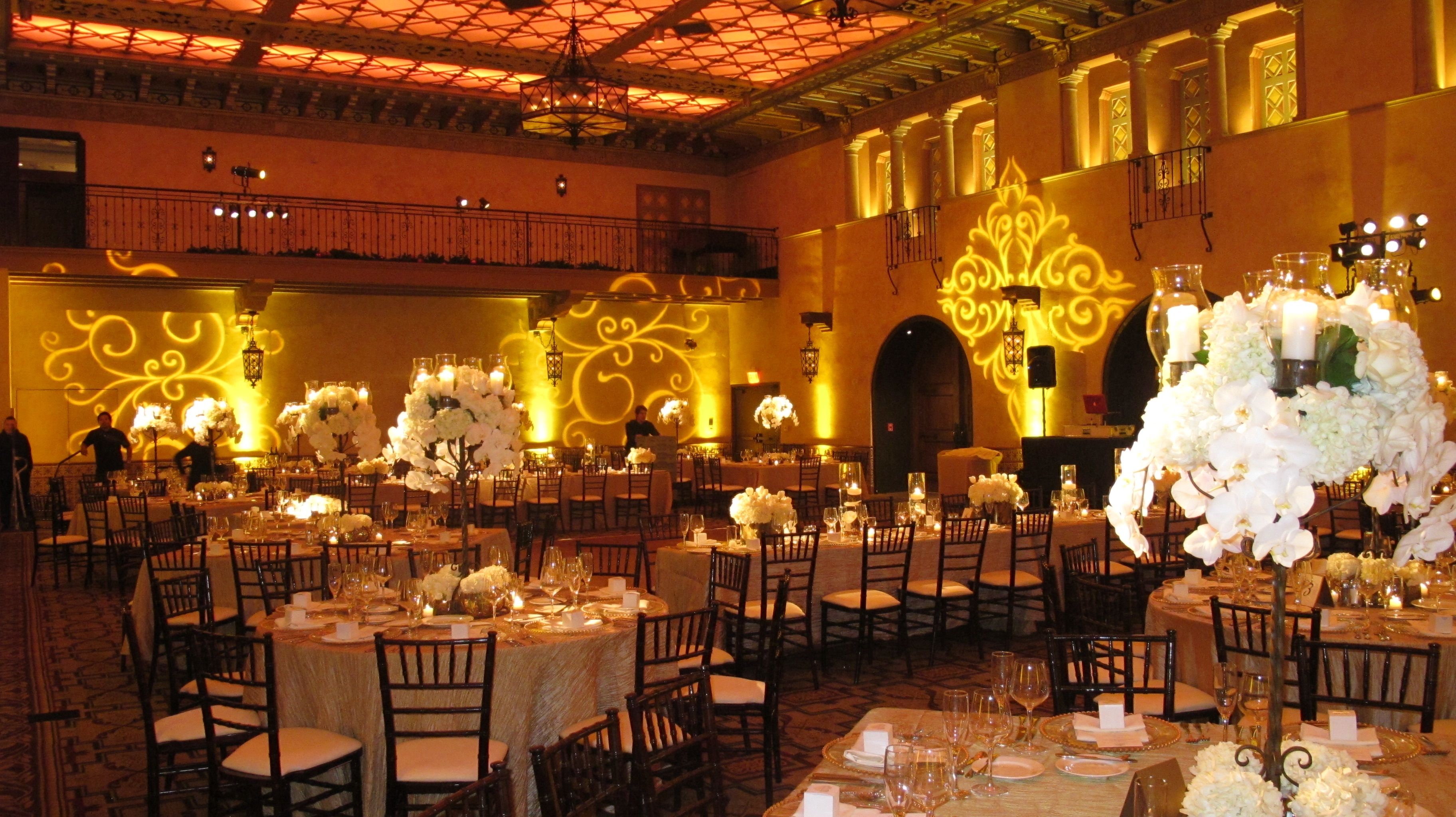 a room with tables and chairs