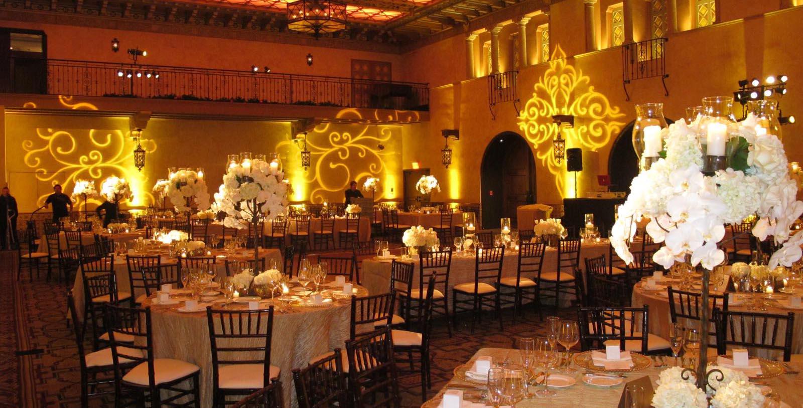 a room with tables and chairs
