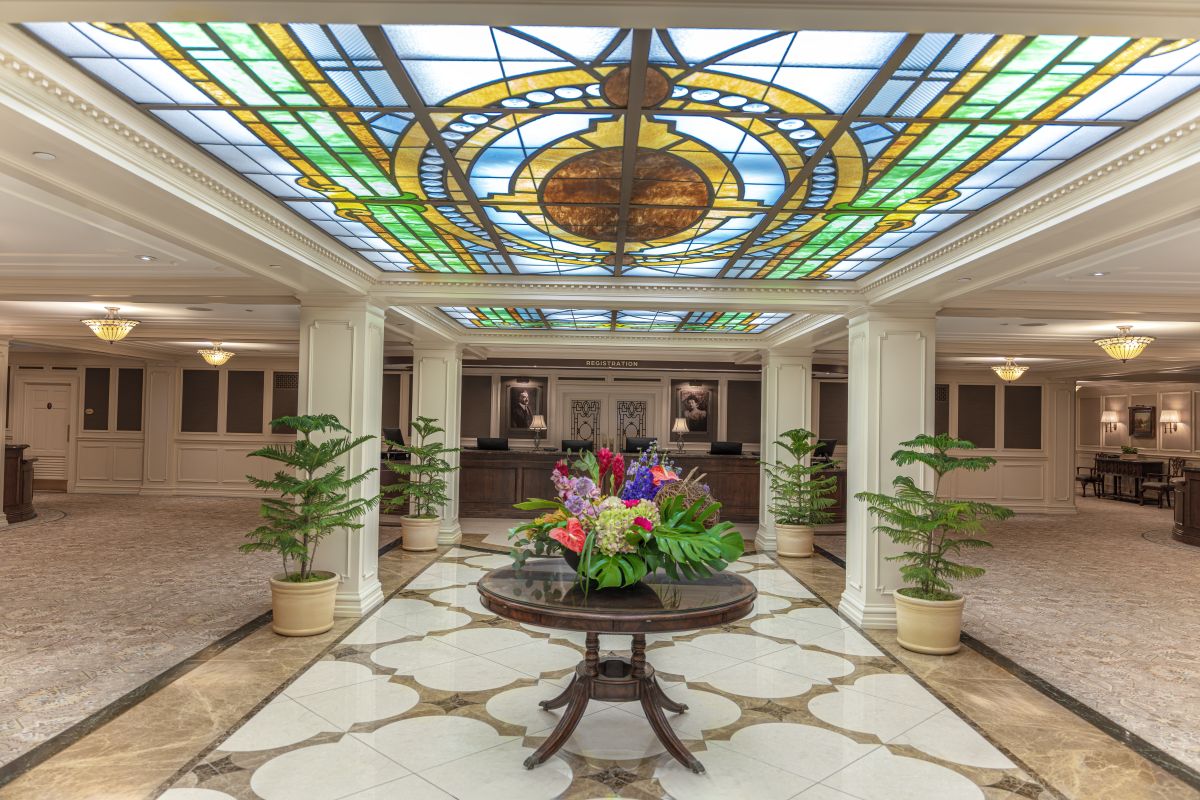 a flower arrangement in a room