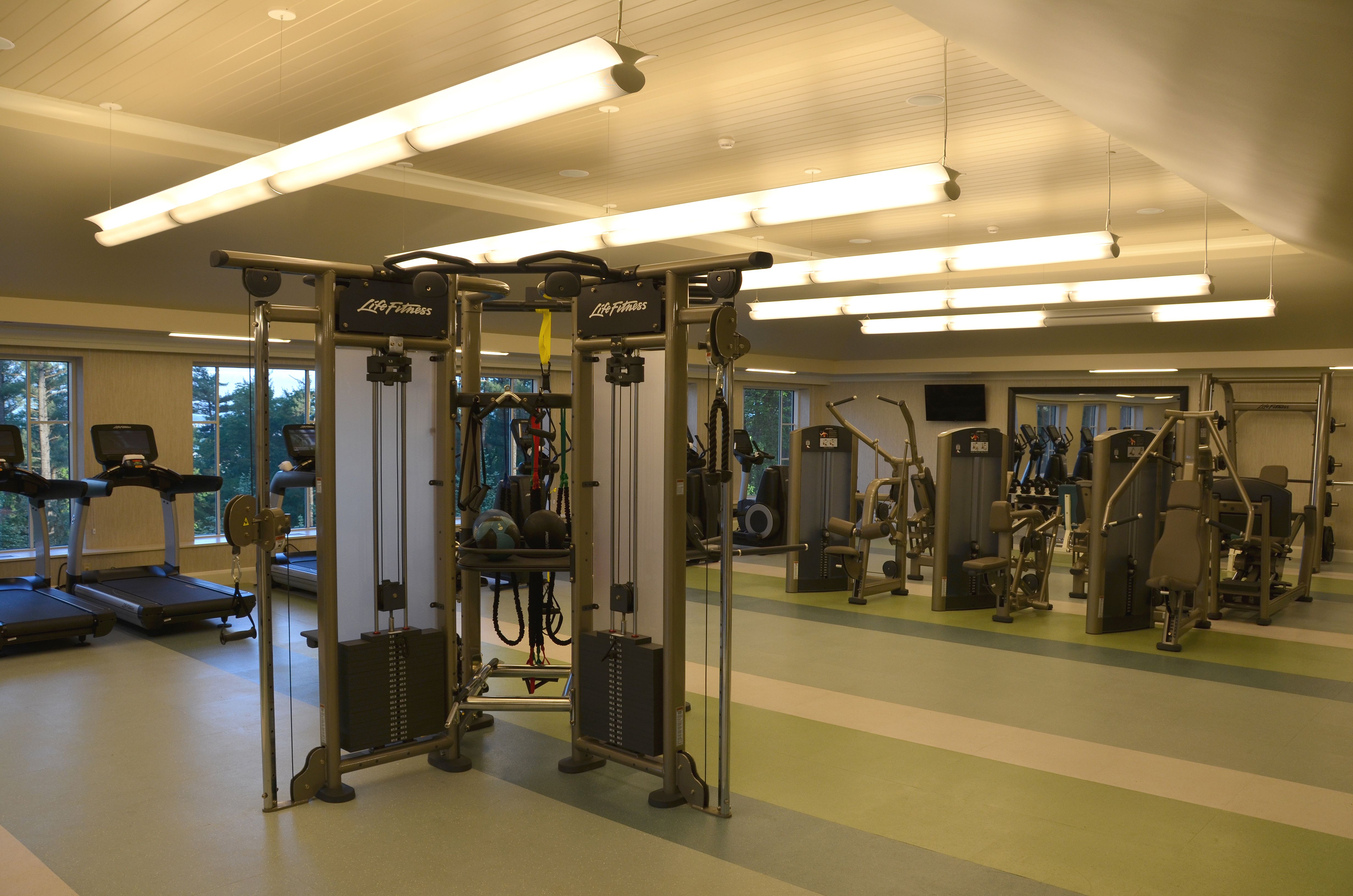 a gym with exercise equipment