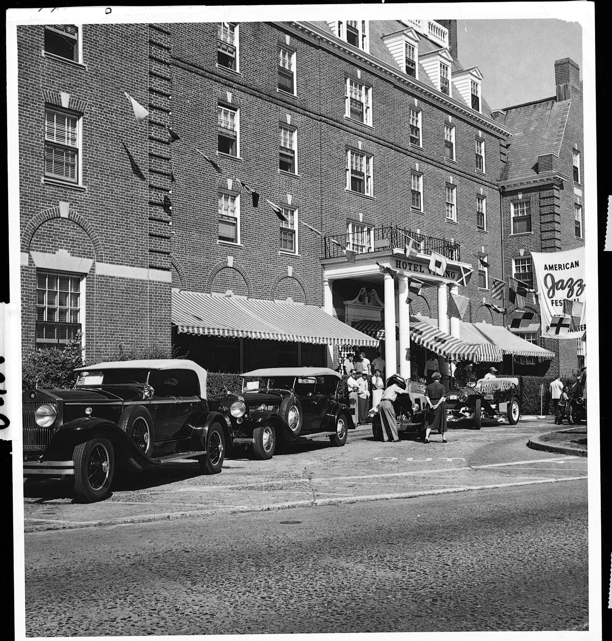 a group of people standing outside a building