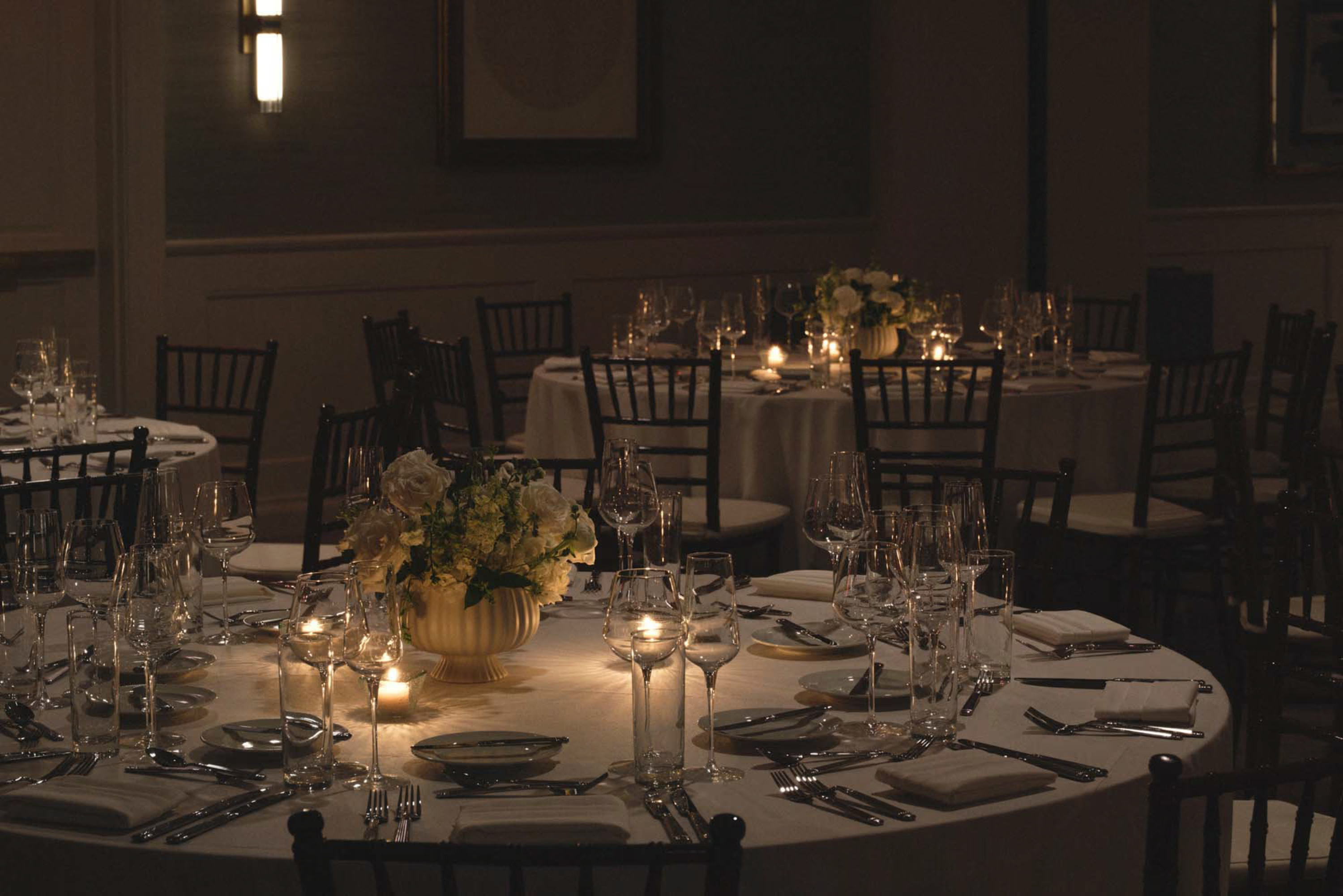 a table set for a dinner party