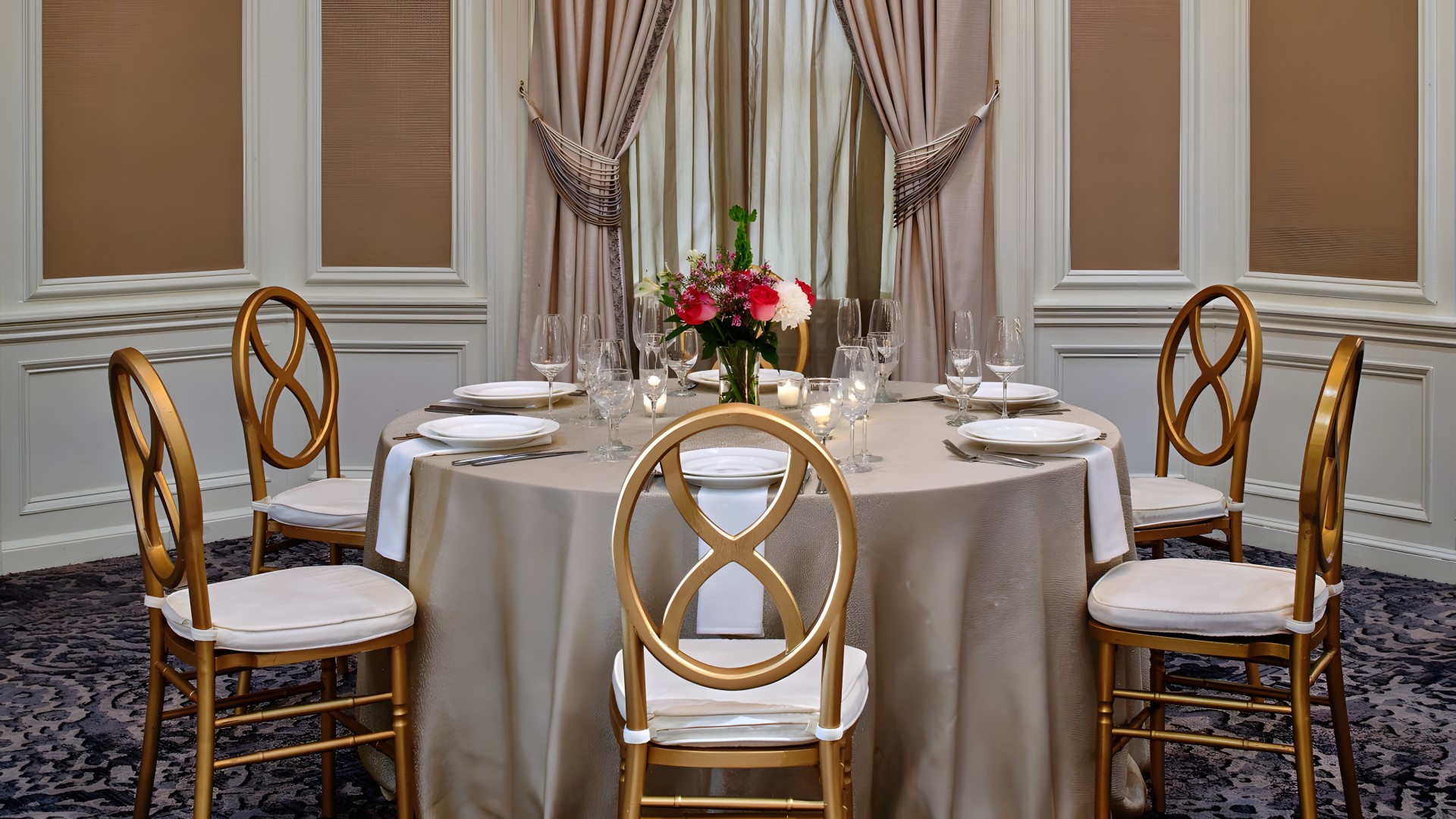 a table set for a dinner party