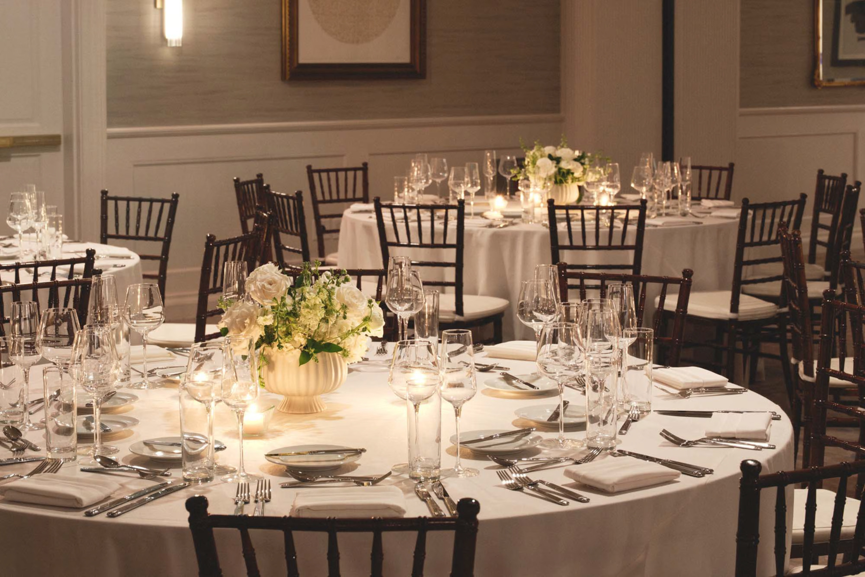 a table set for a dinner party
