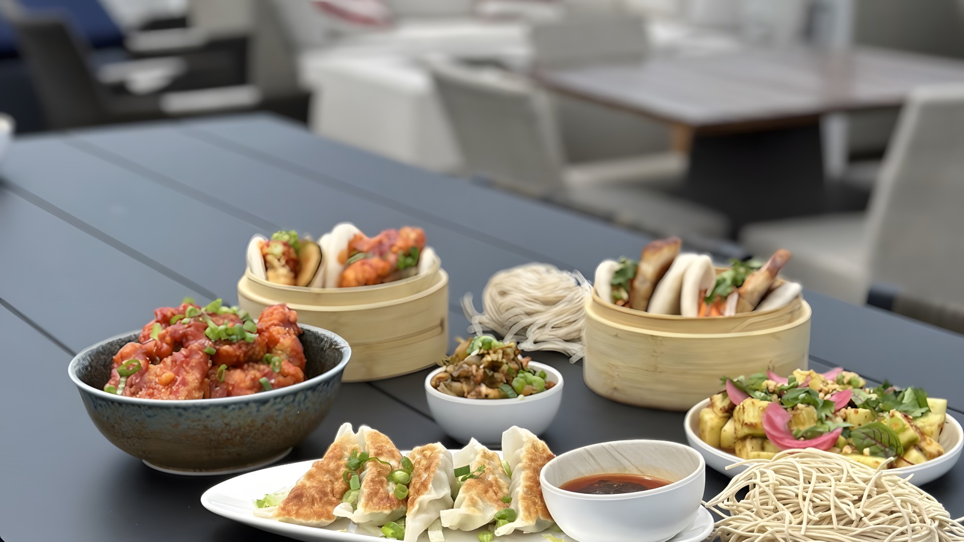 a table with food on it