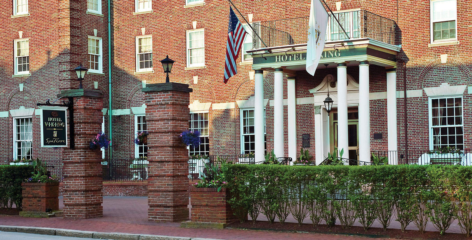 a flag on a building