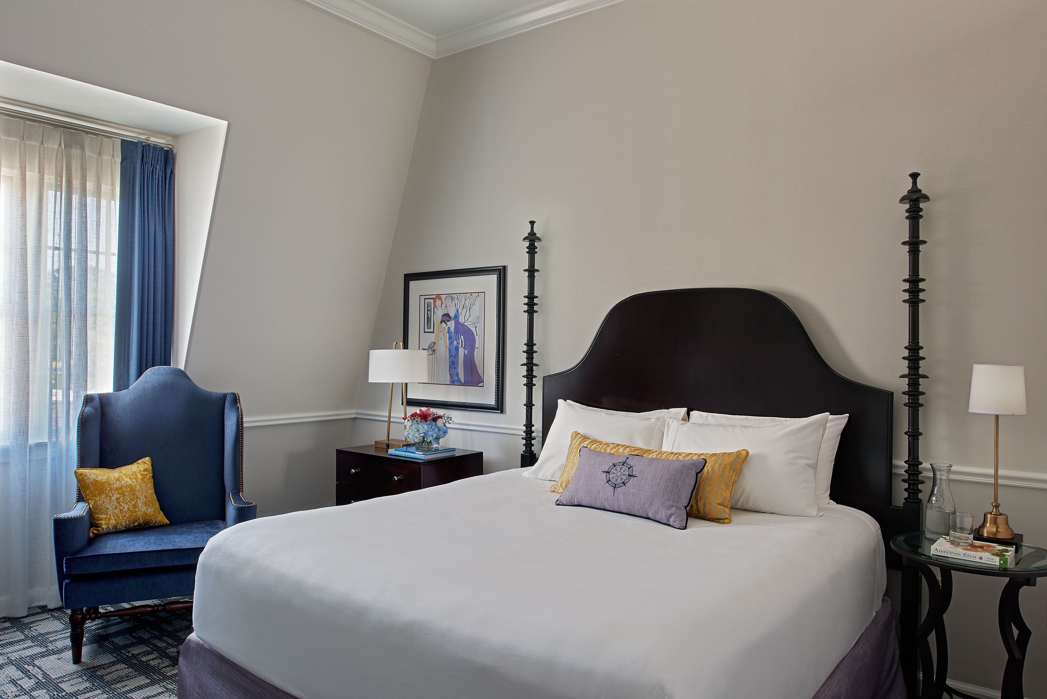 a bed in a room
