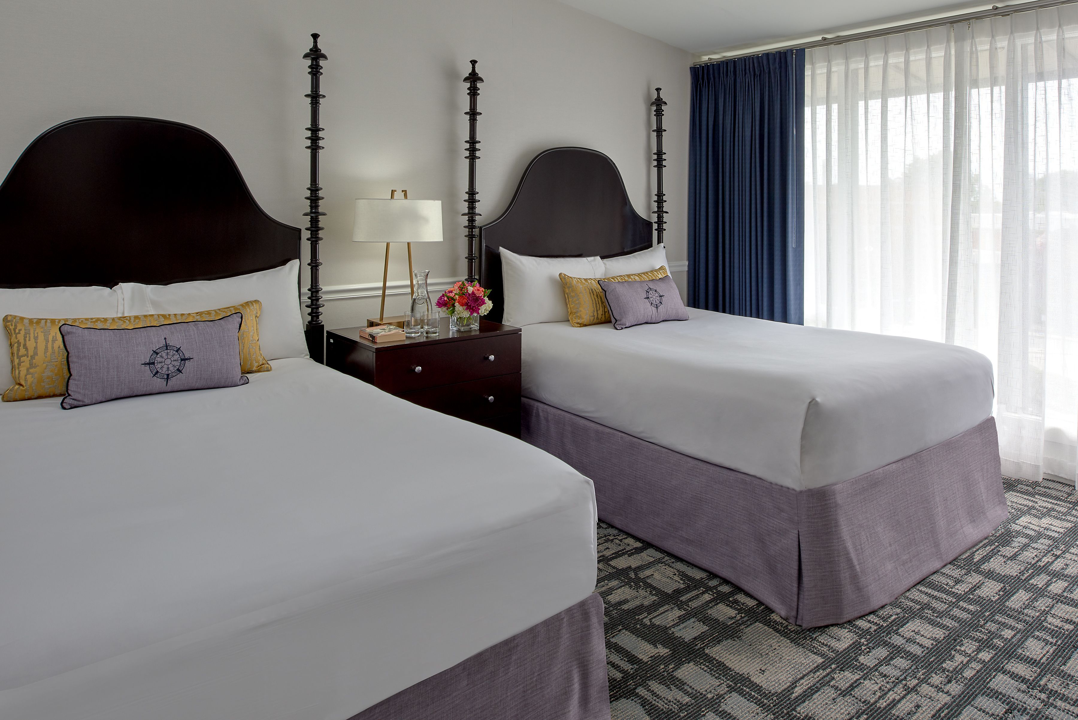 two beds in a hotel room