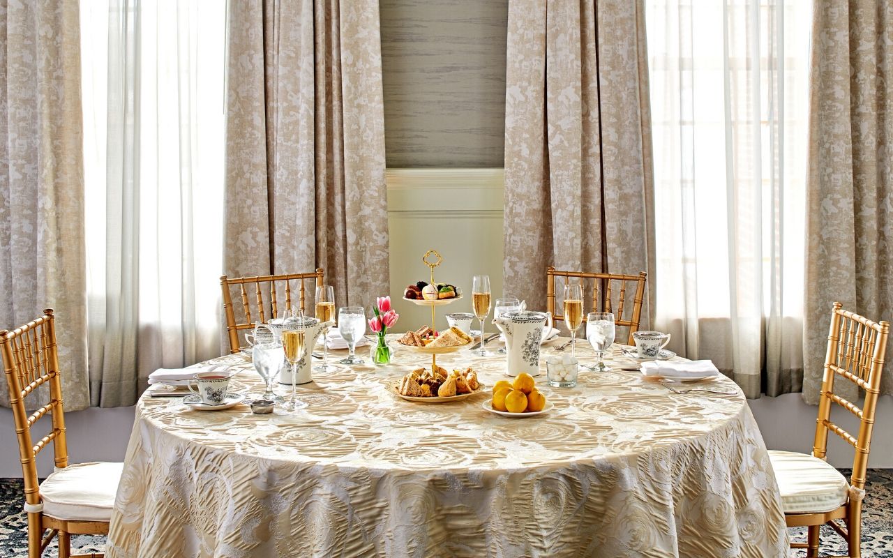 a table set for a dinner party