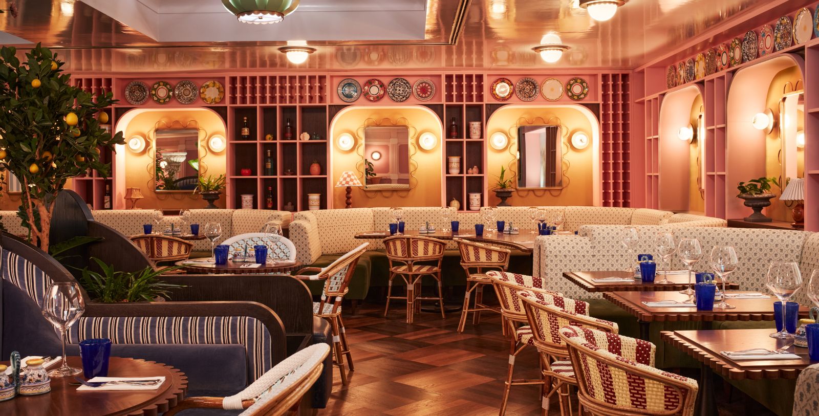 a restaurant with tables and chairs