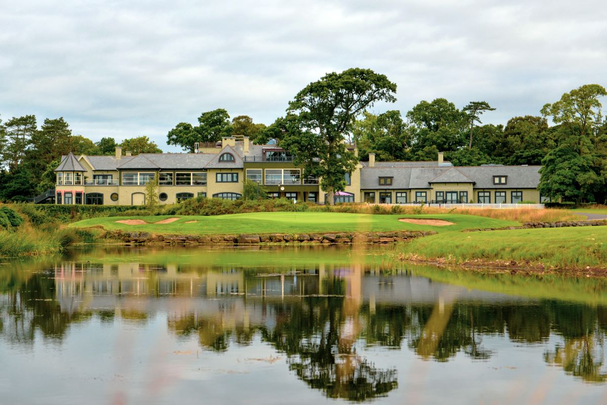 a building near a lake