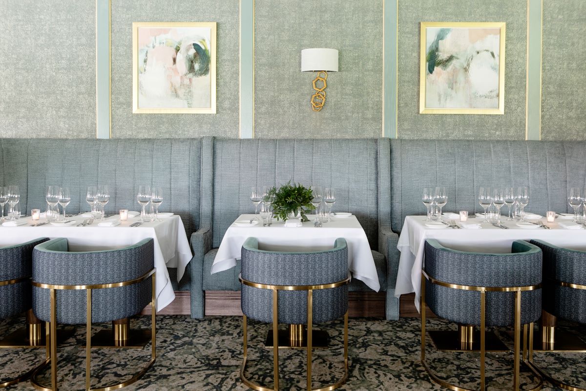 a restaurant with tables and chairs