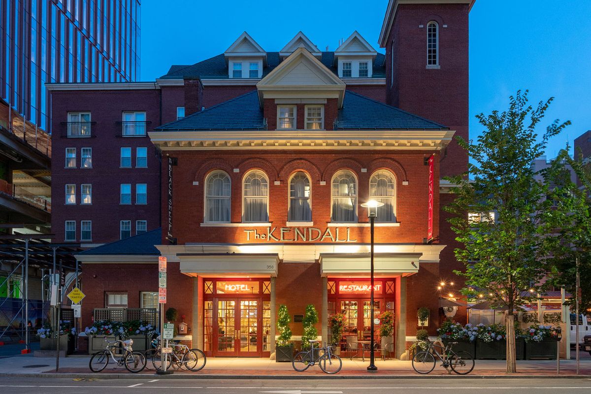 a building with bicycles parked on the side