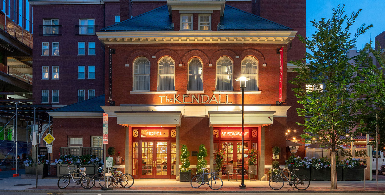 a building with a sign on the front