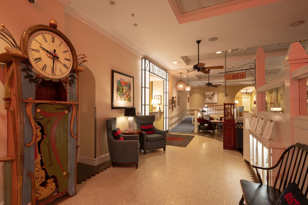a clock in a room