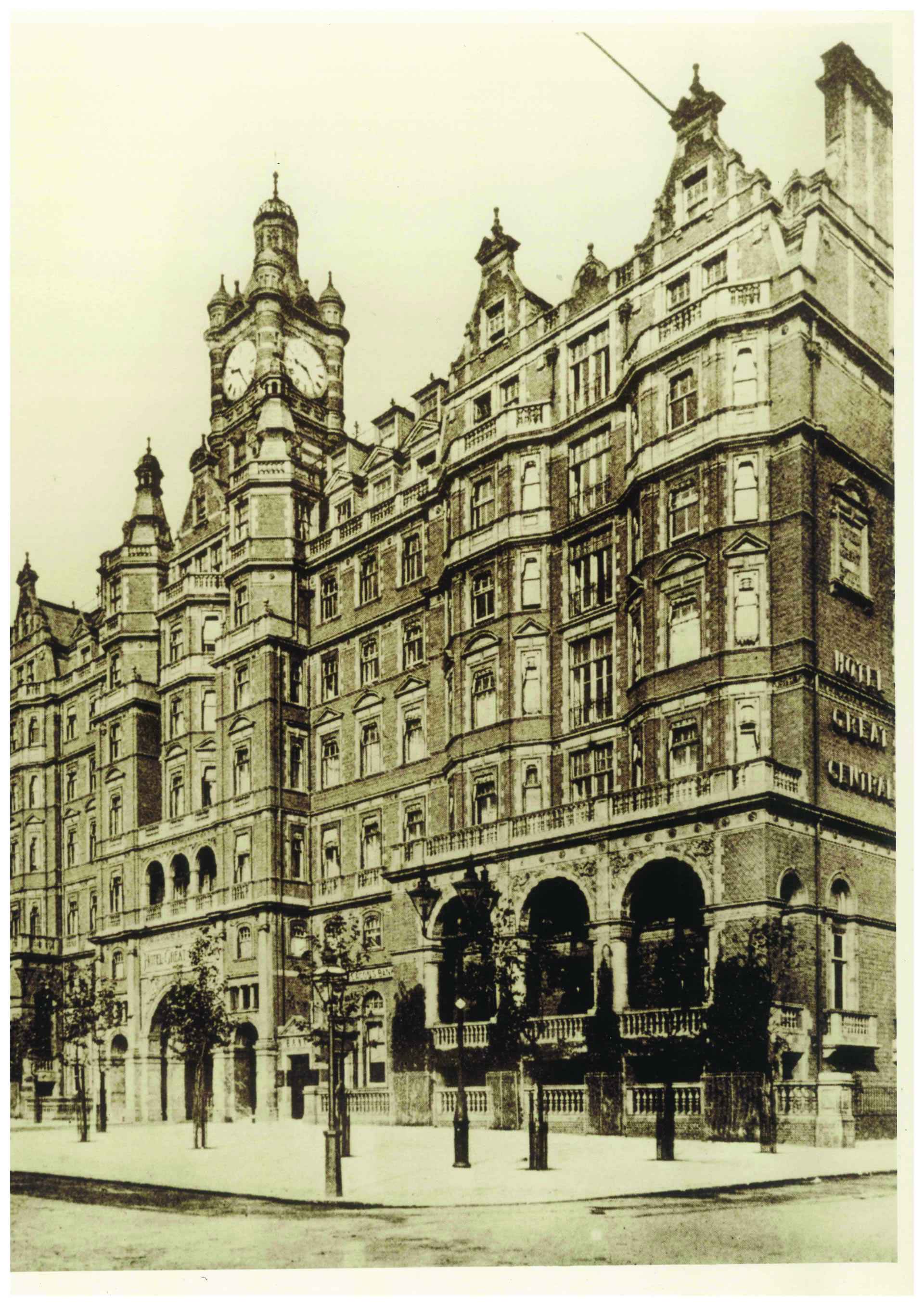 a large building with a clock tower