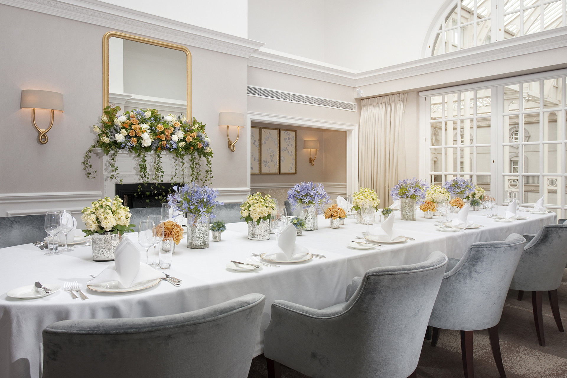 a table set for a dinner party