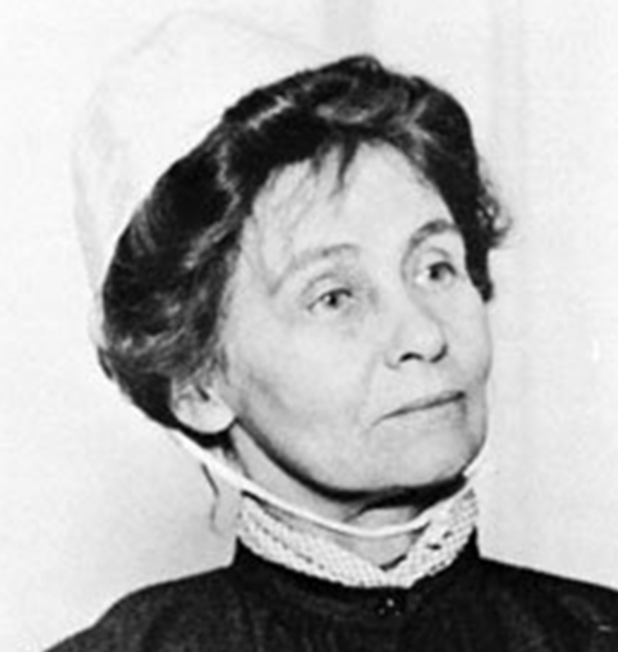 a woman with a white hat