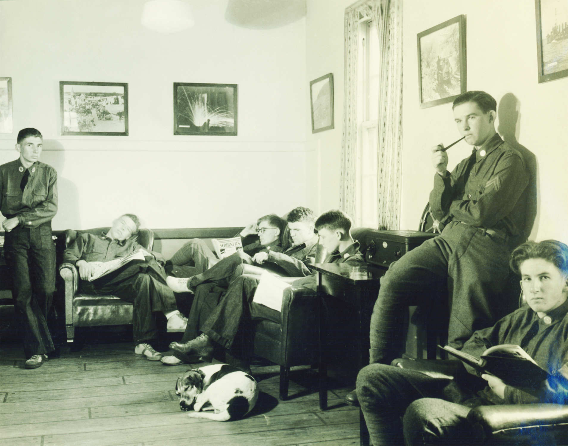 a group of people sitting in chairs