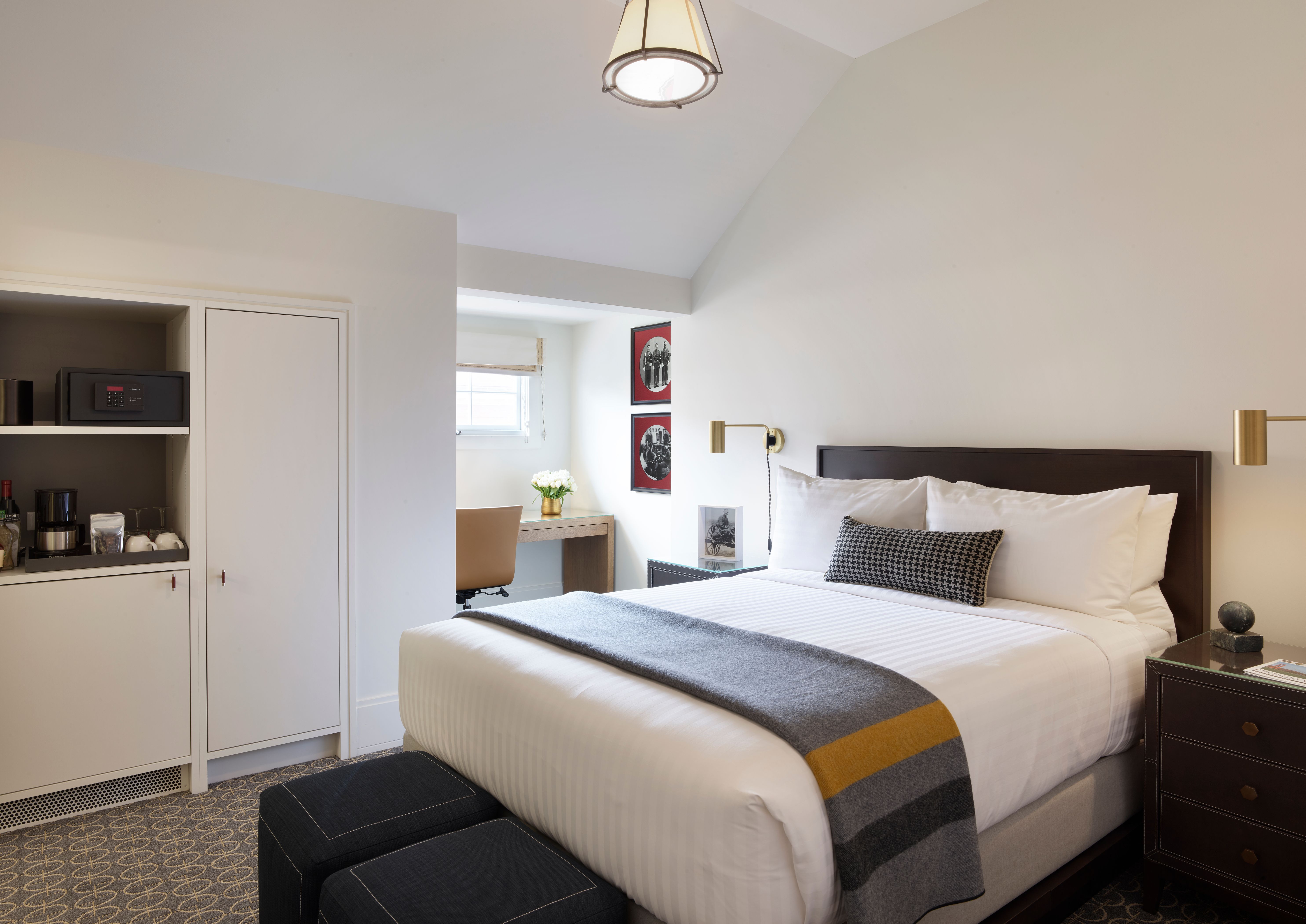 a bed in a room