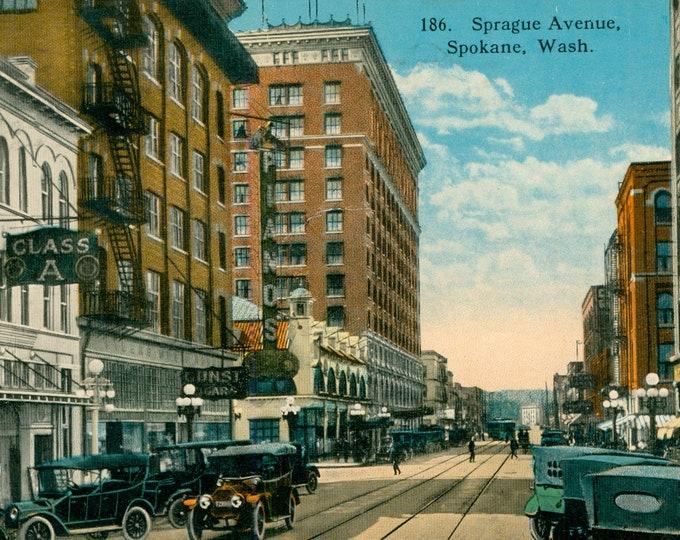 an old photo of a city street