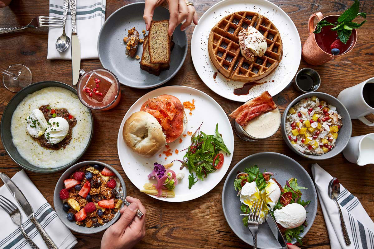 a table full of food