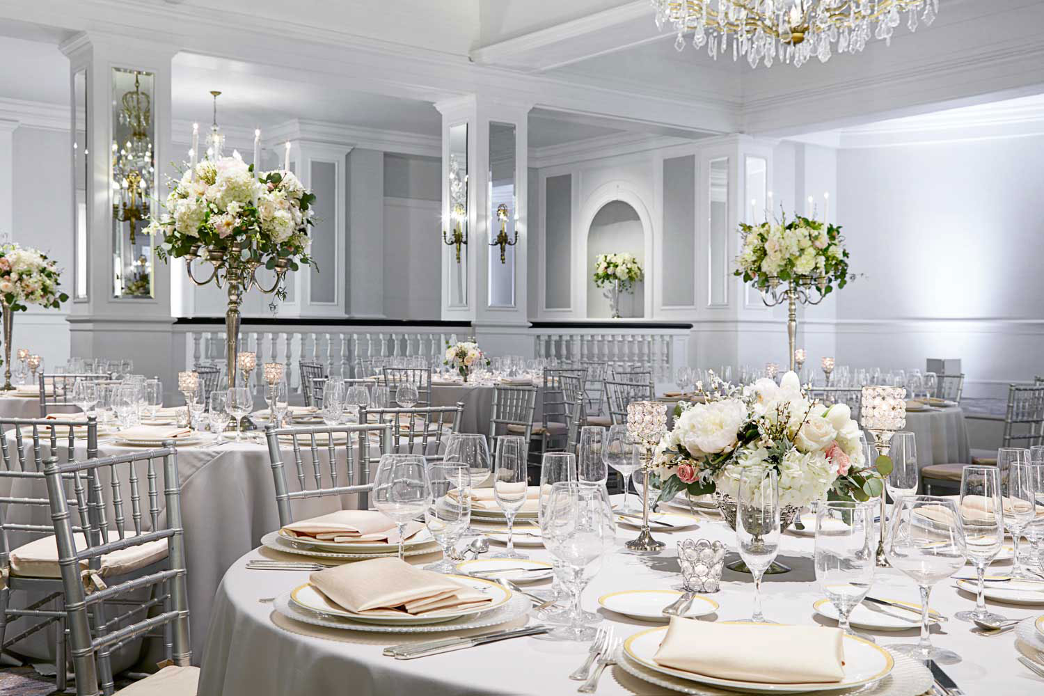 a table set for a wedding reception