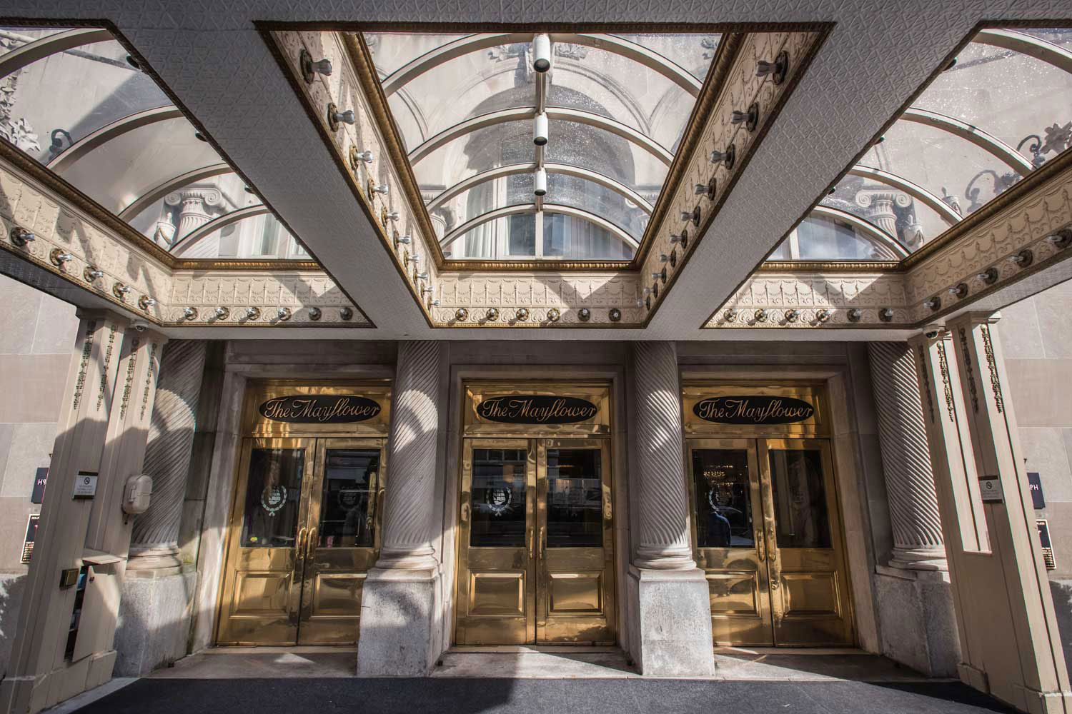 a building with a glass roof