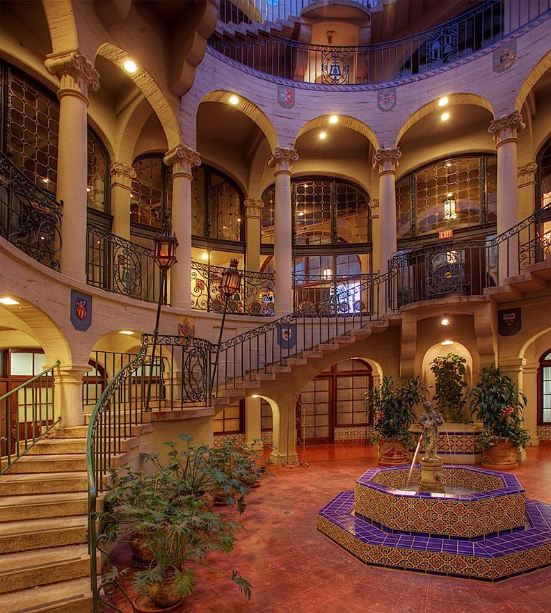 a fountain inside a building