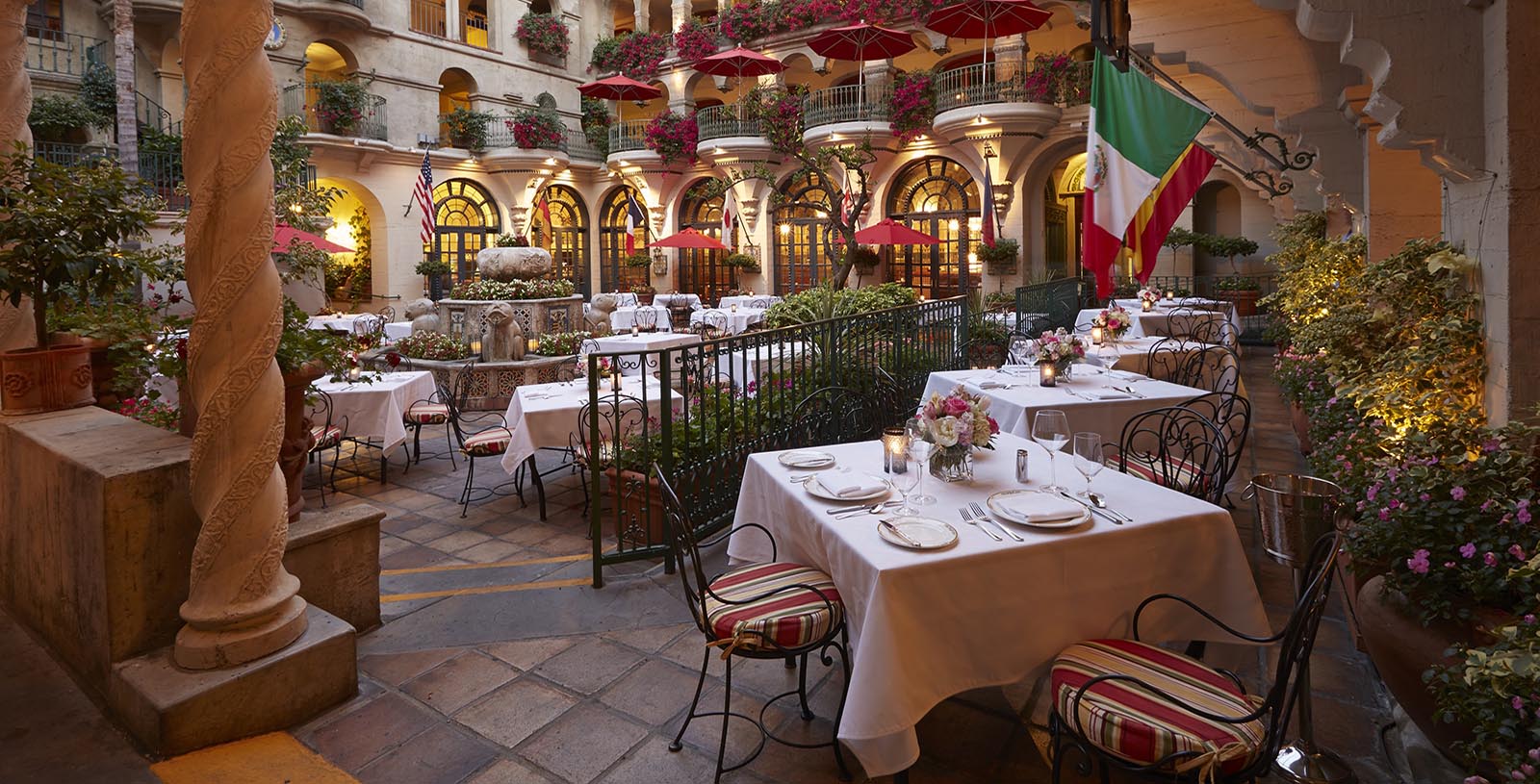 a restaurant with tables and chairs