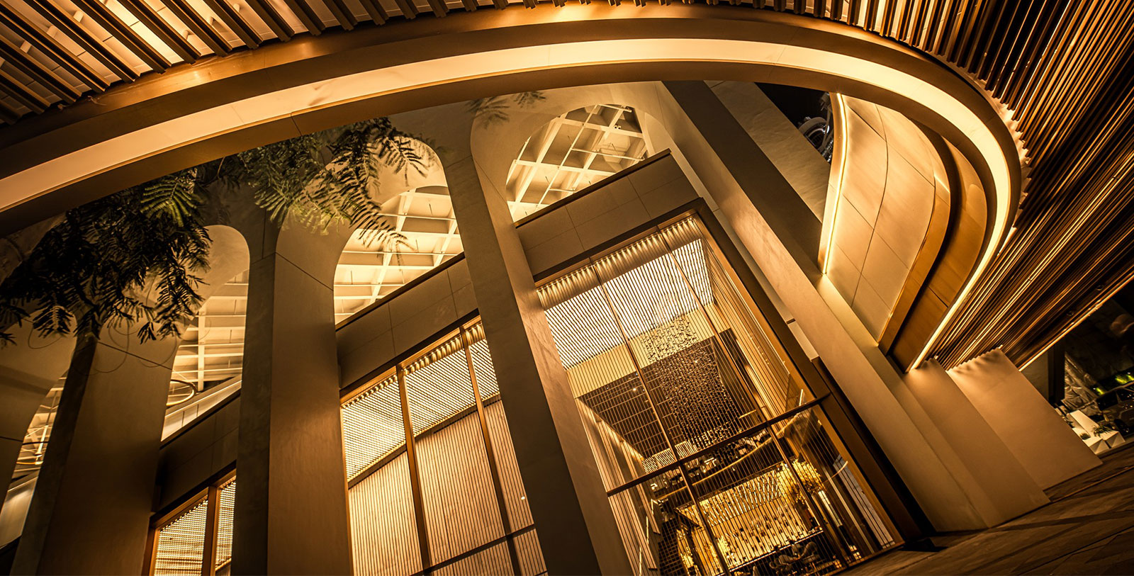 a building with a glass door