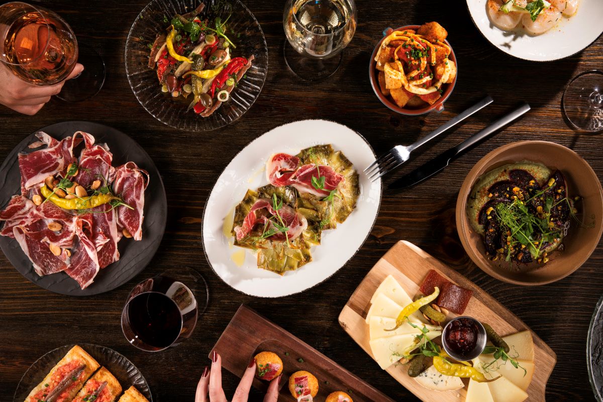 a table full of food