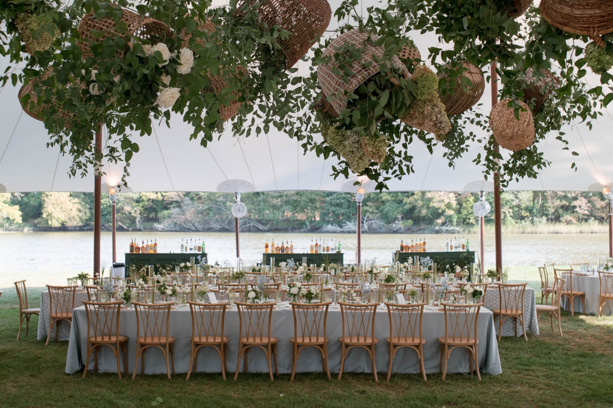 a table set up for a wedding