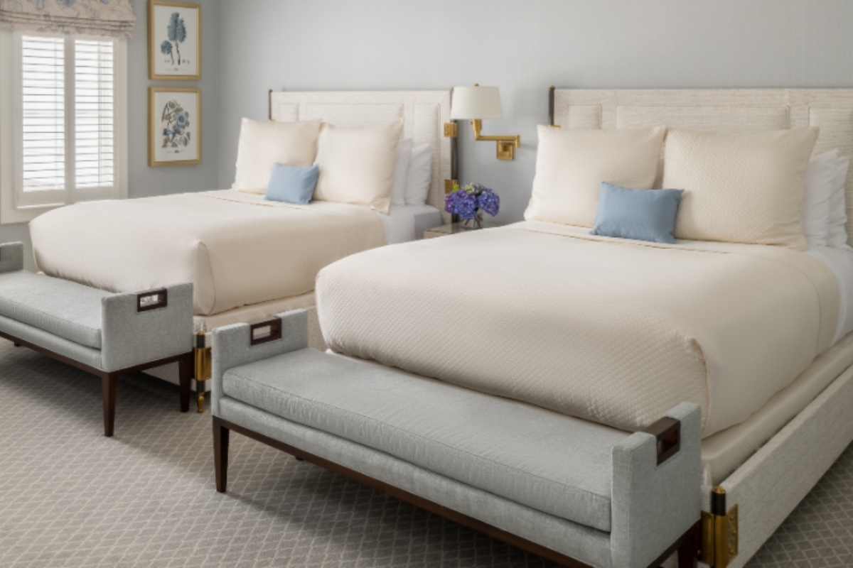 a room with two beds