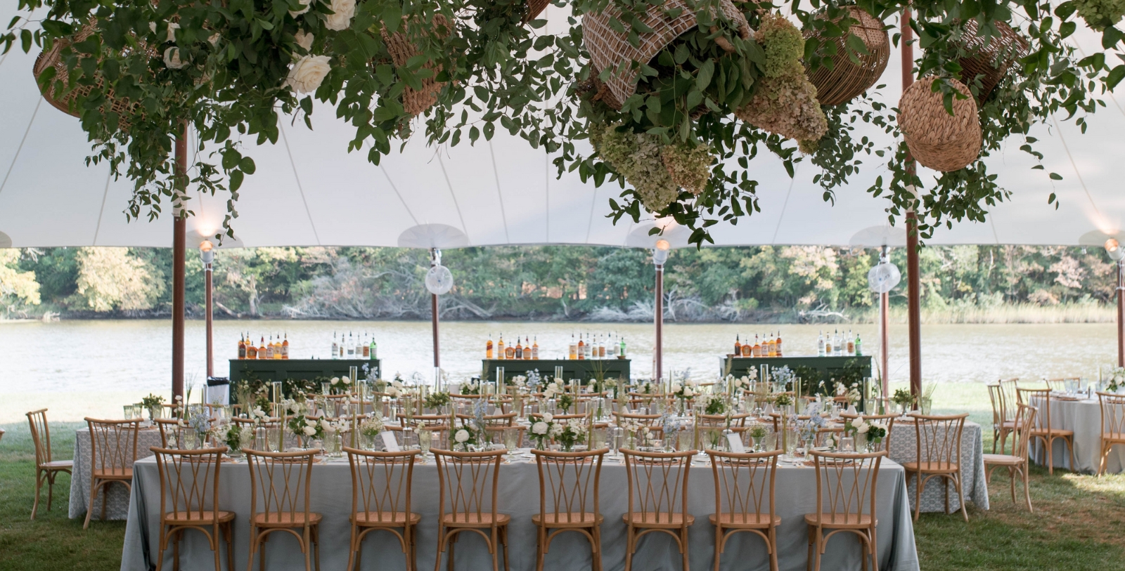 a table set up for a party