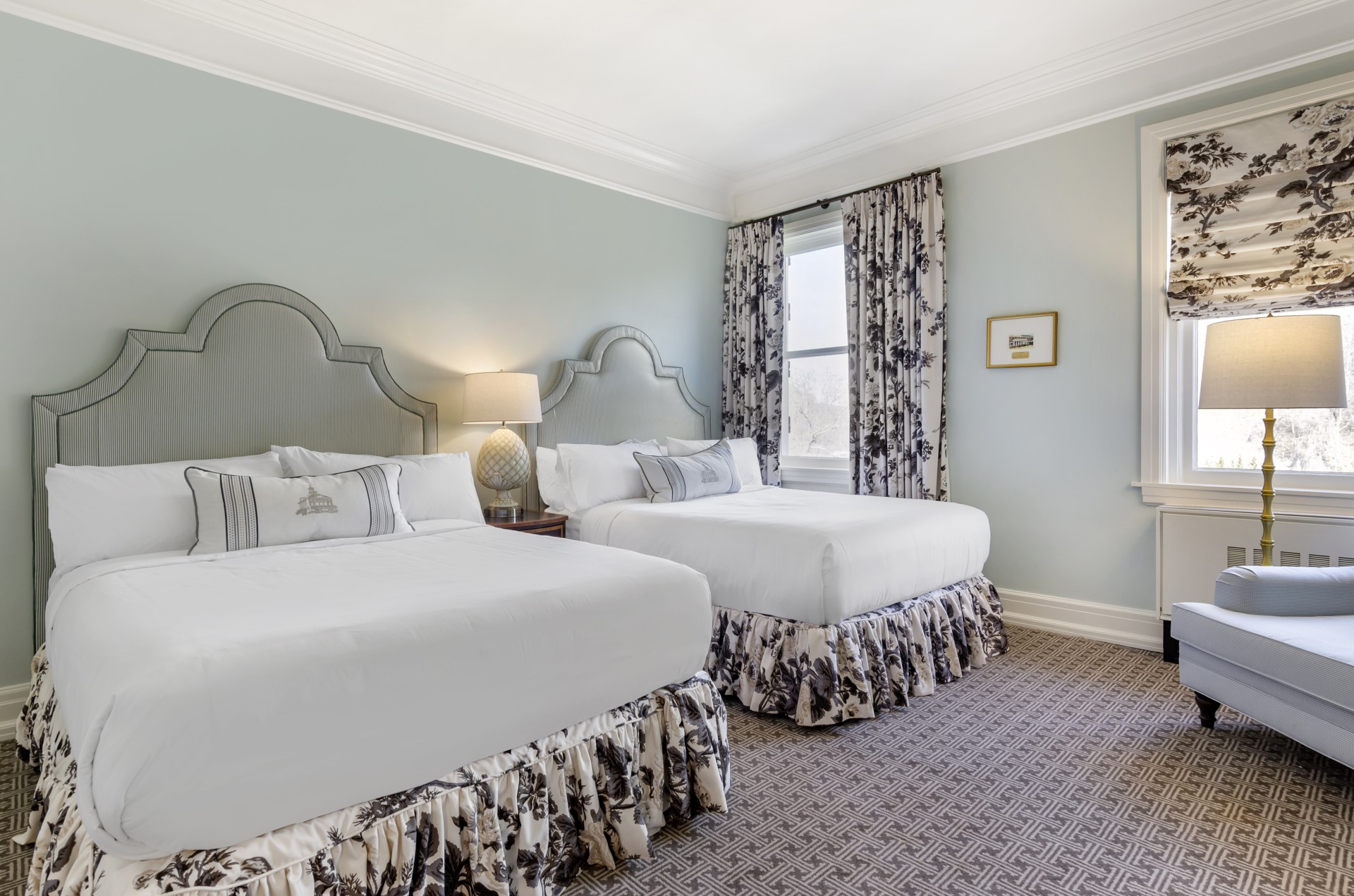 a room with two beds