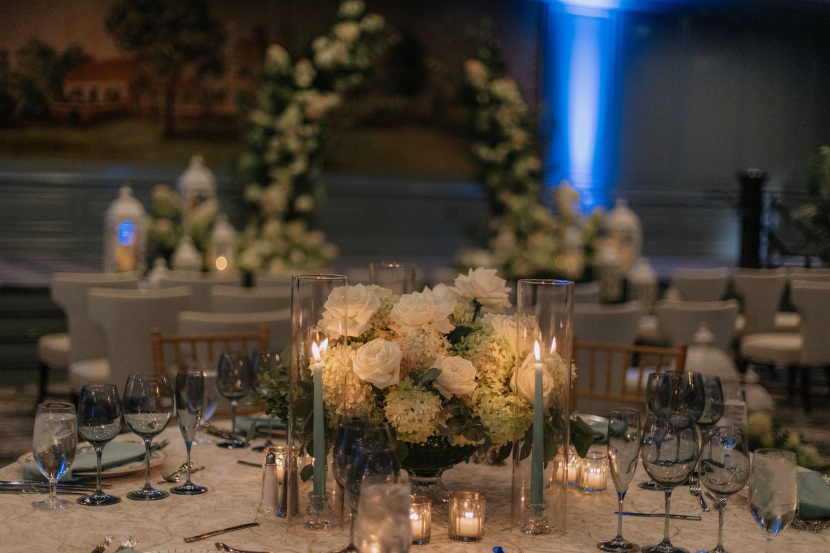 a table set for a dinner party