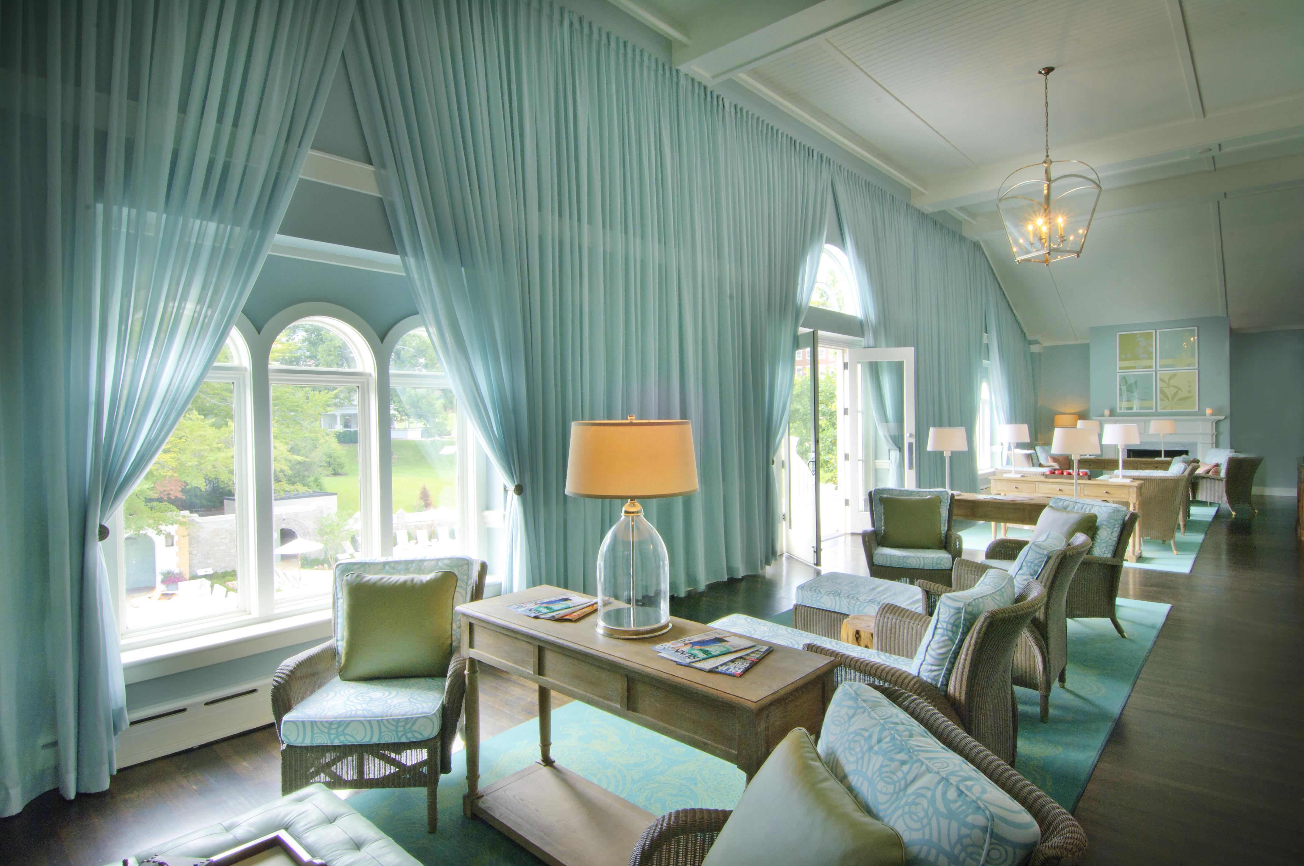 a room with a table and chairs