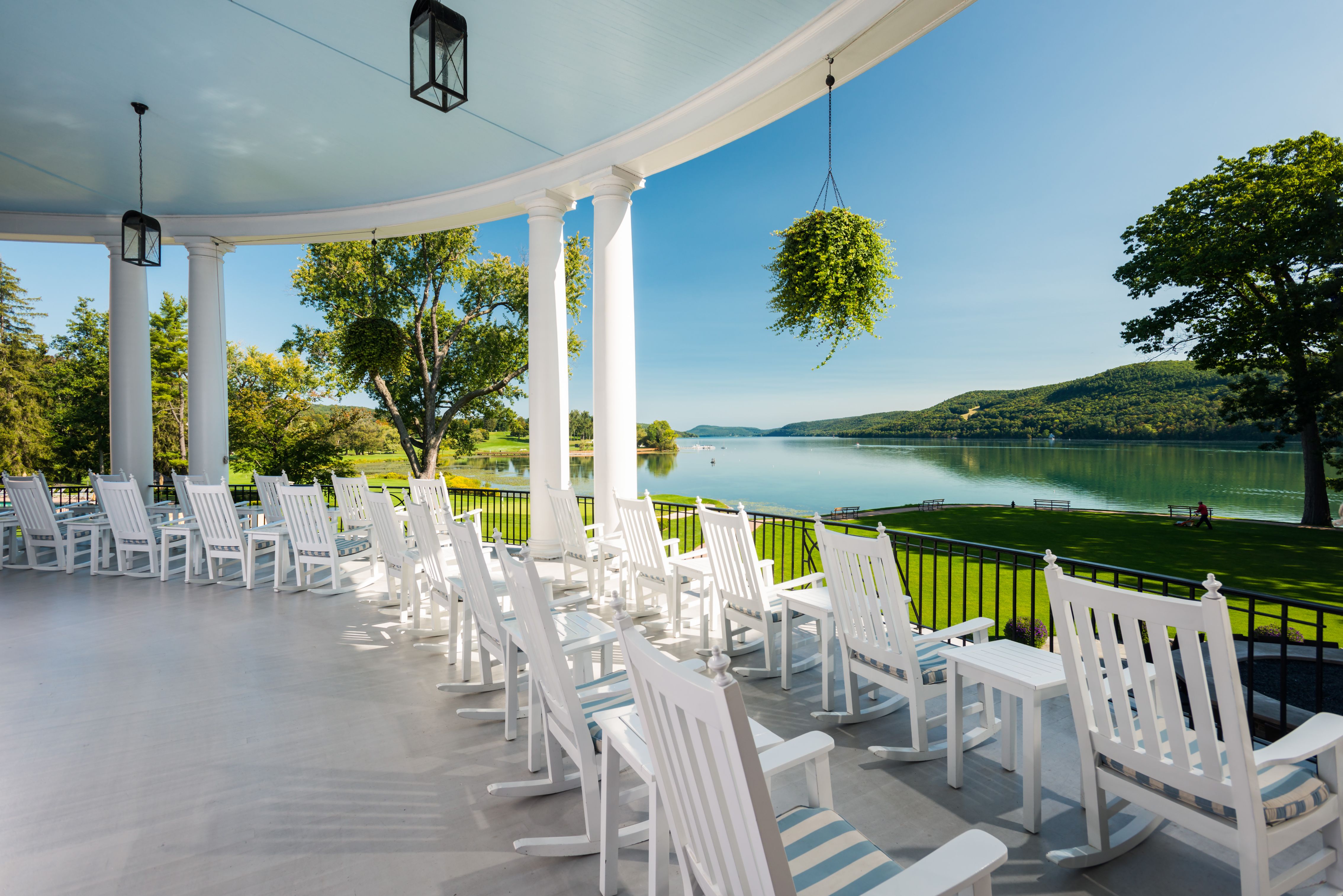 a white chairs on a porch