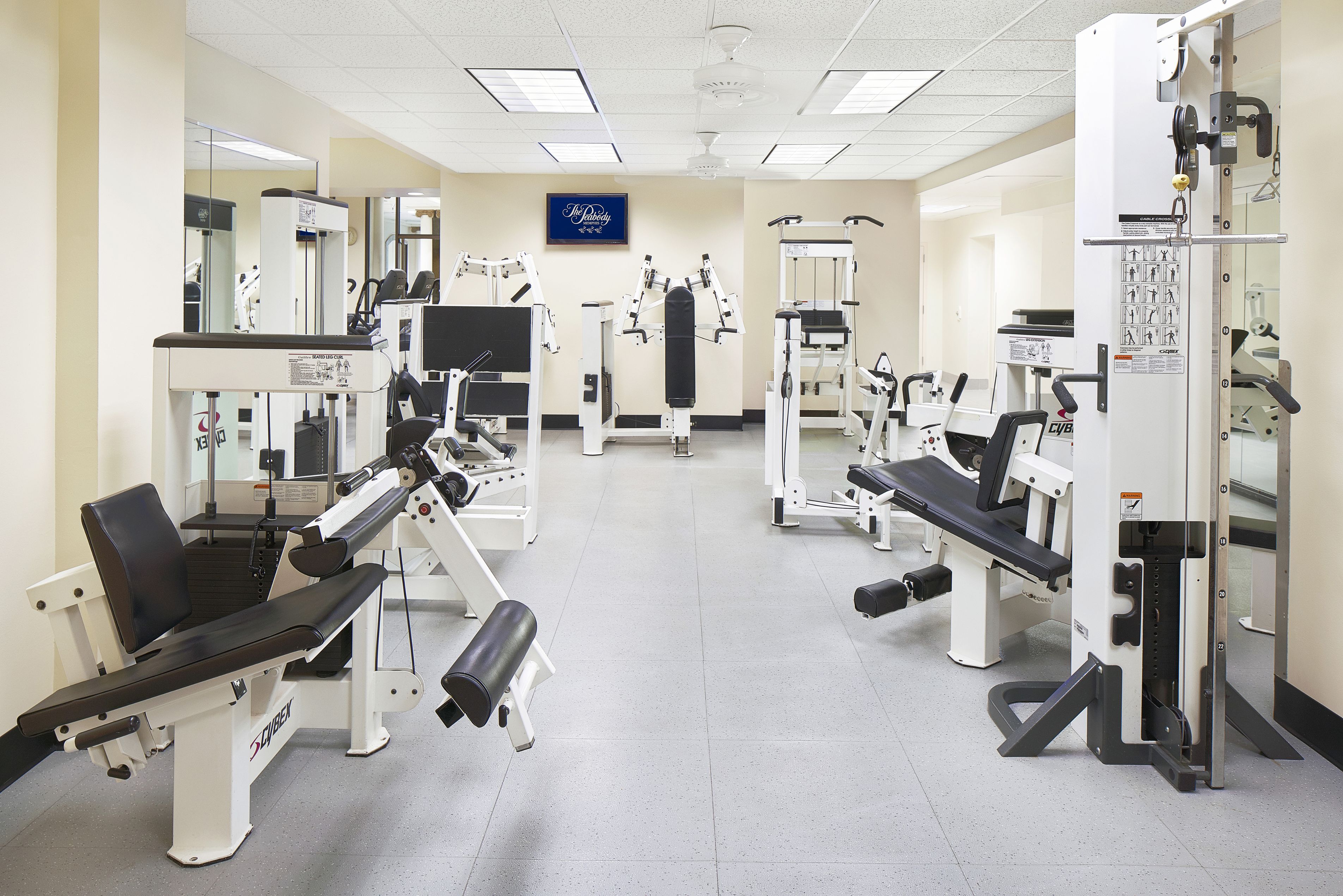a room with exercise equipment