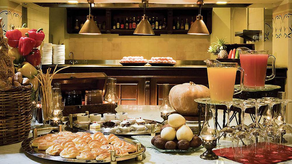 a table with food on it