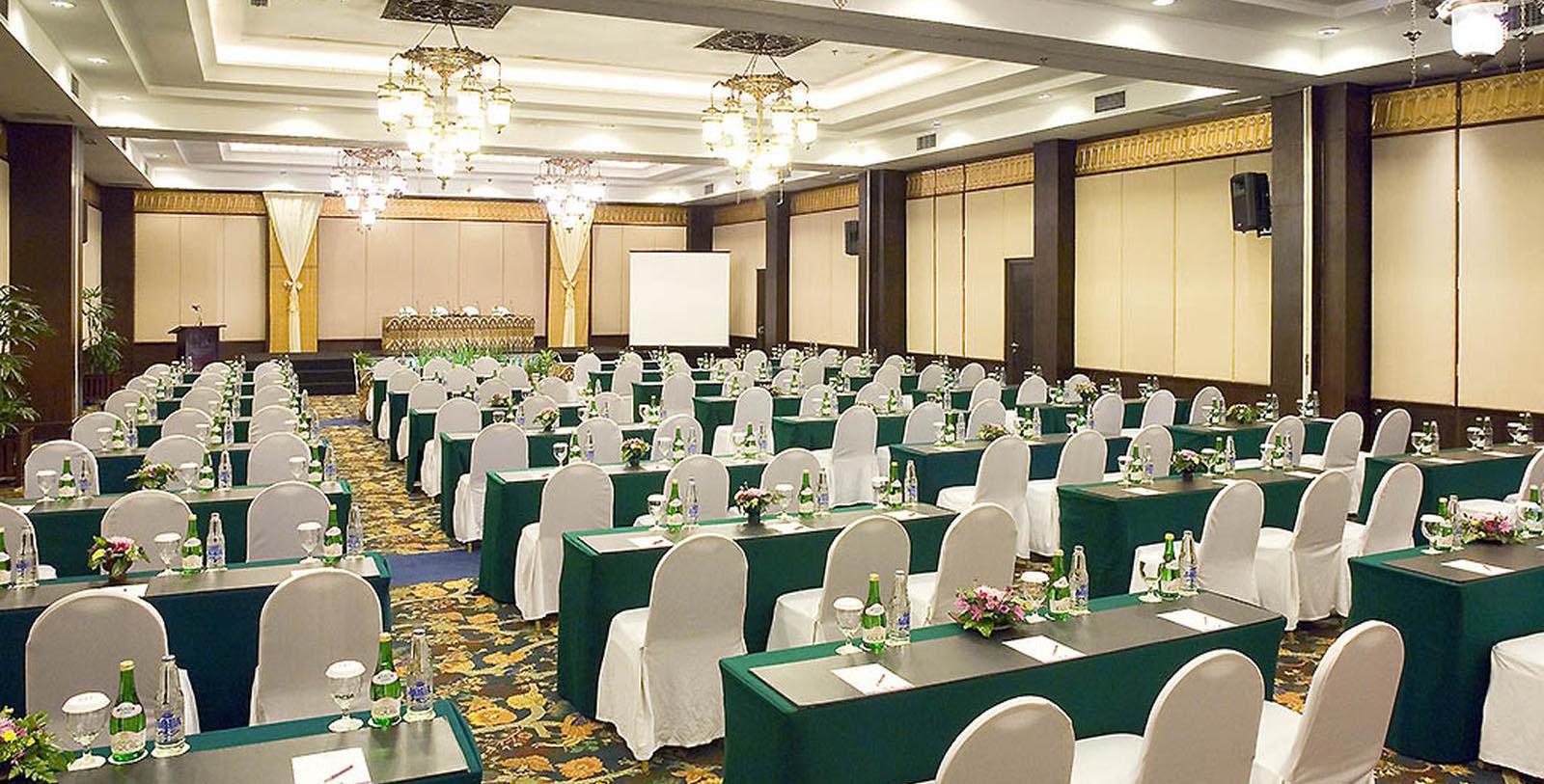 a room with tables and chairs