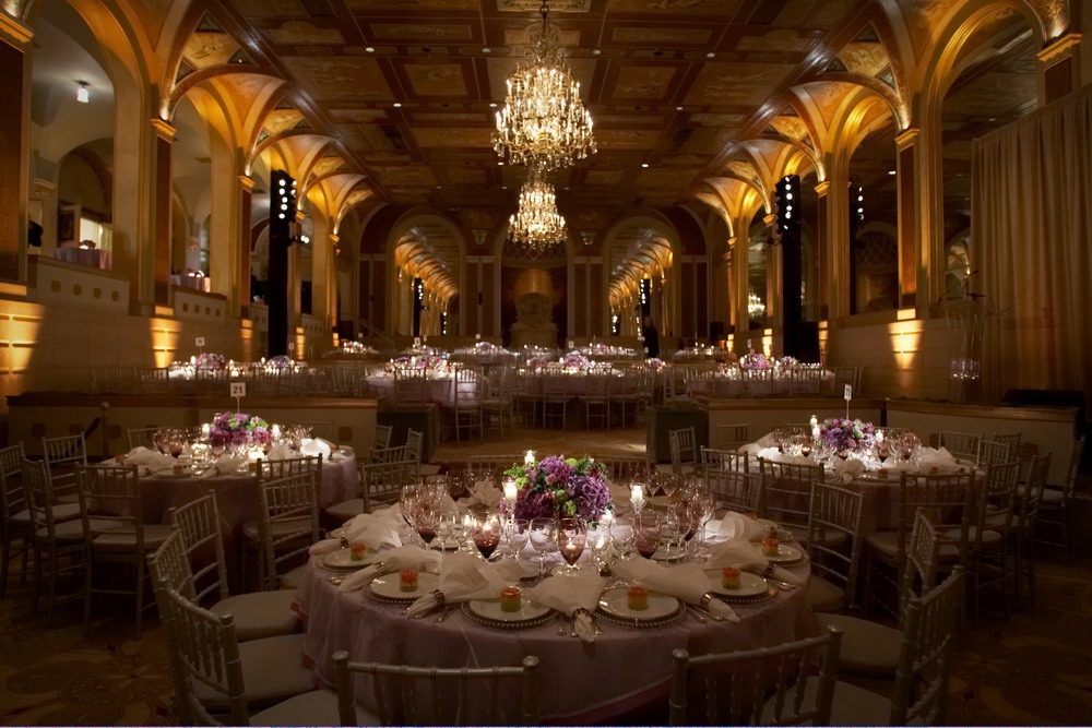 a large room with tables and chairs