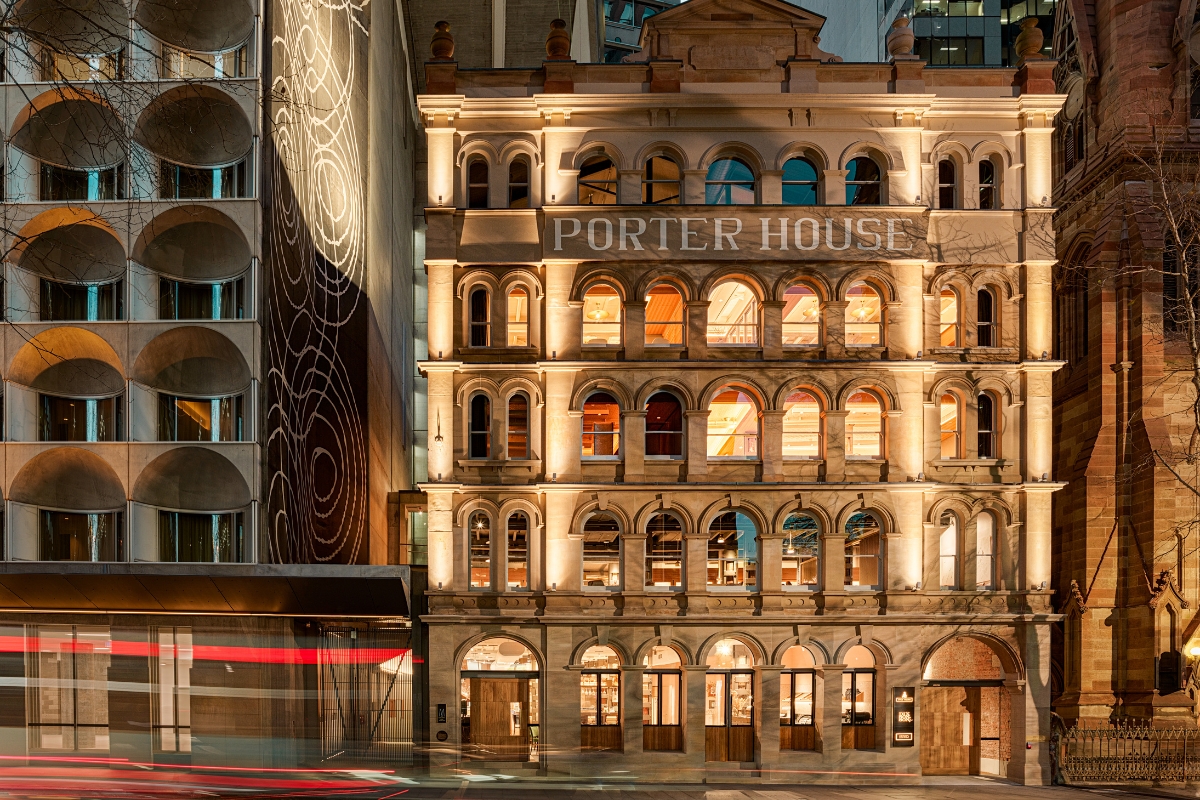 a building with many windows
