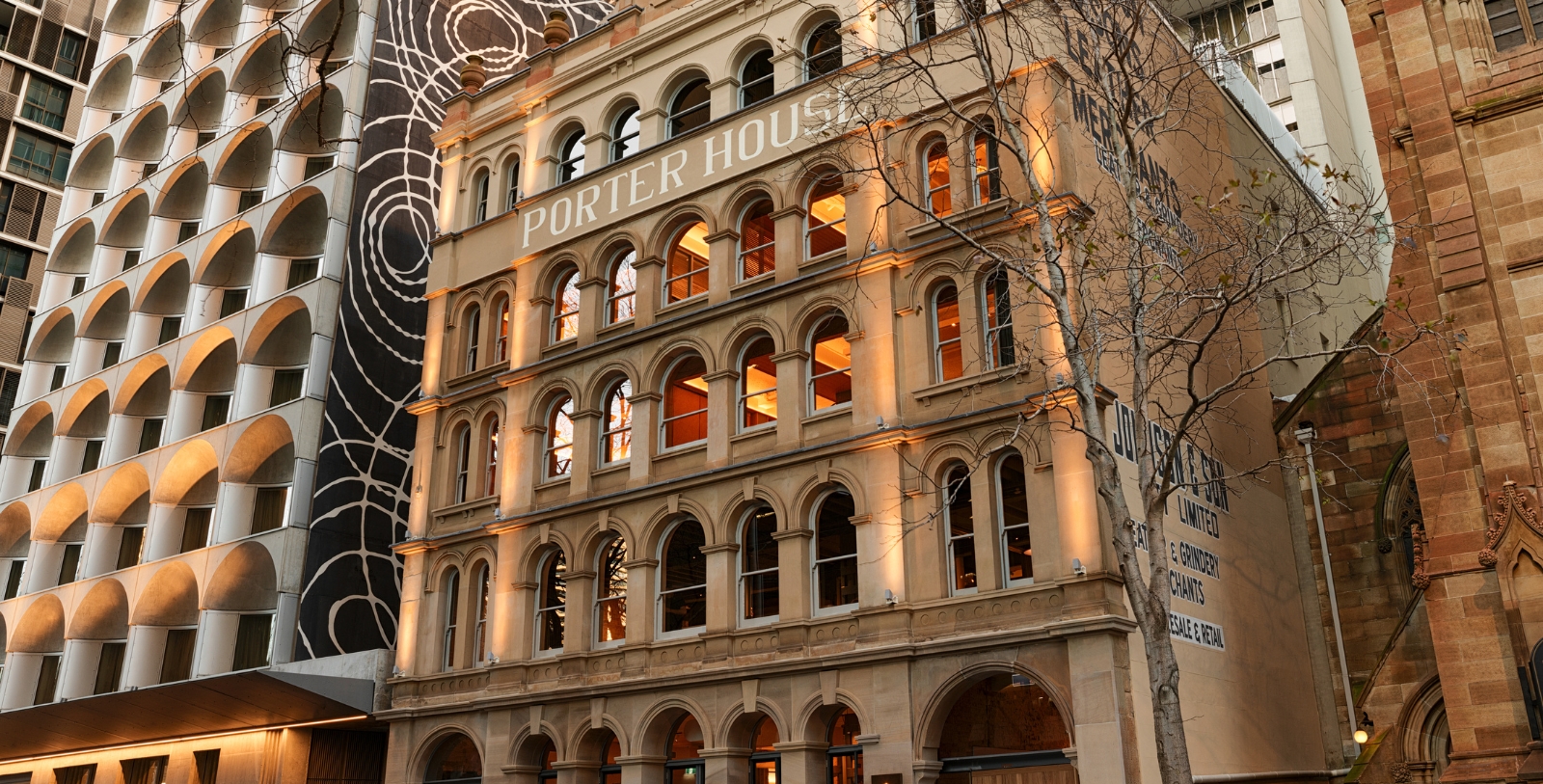 a building with many windows