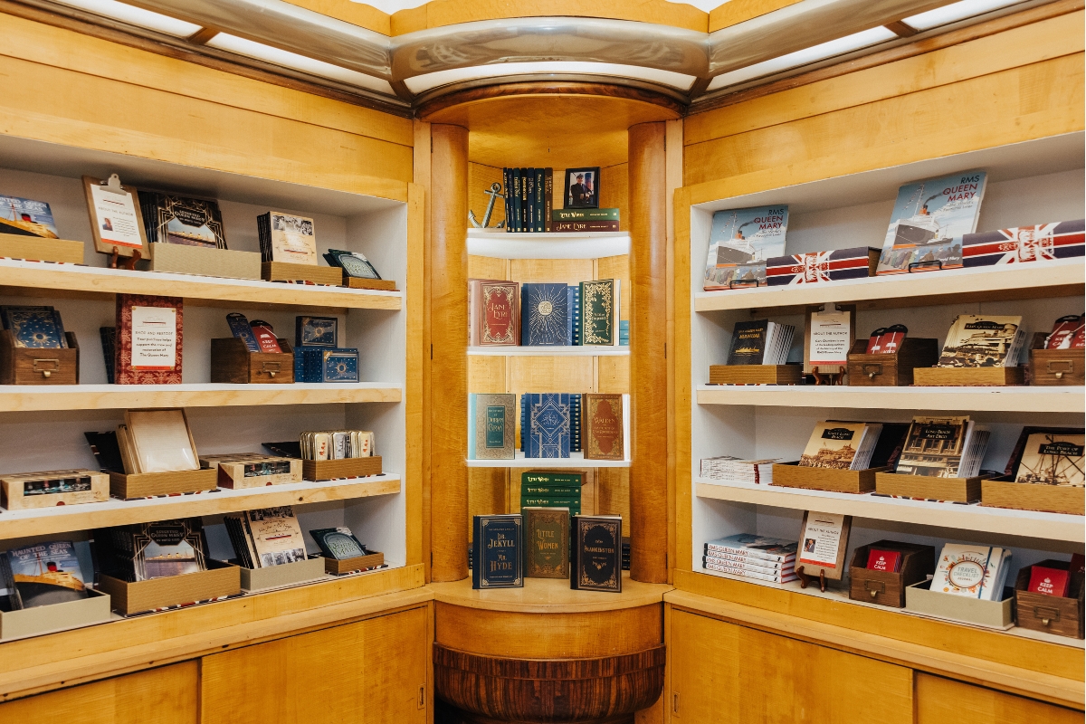 a shelf with books on it