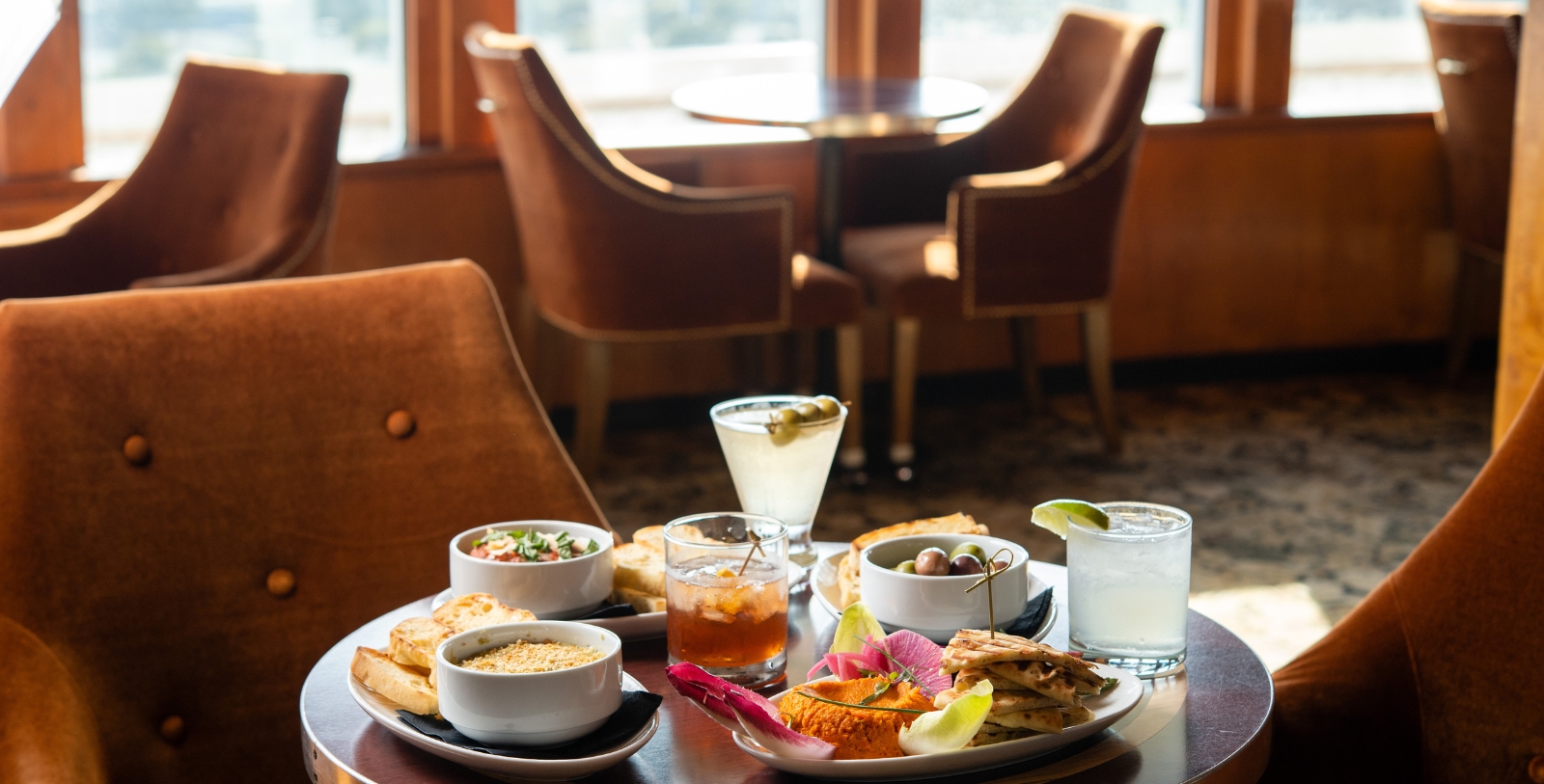 a table with food on it