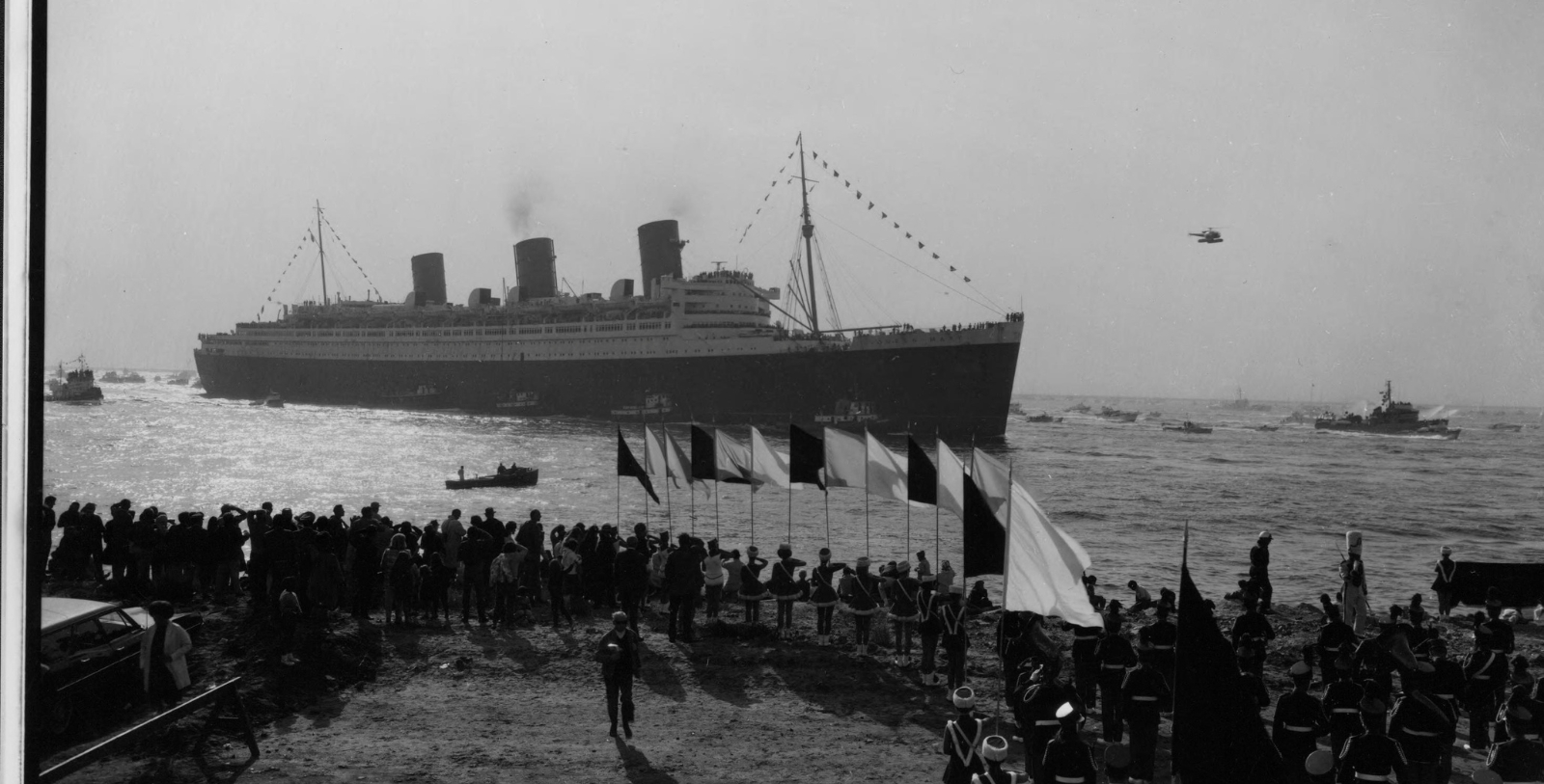 a large ship in the water