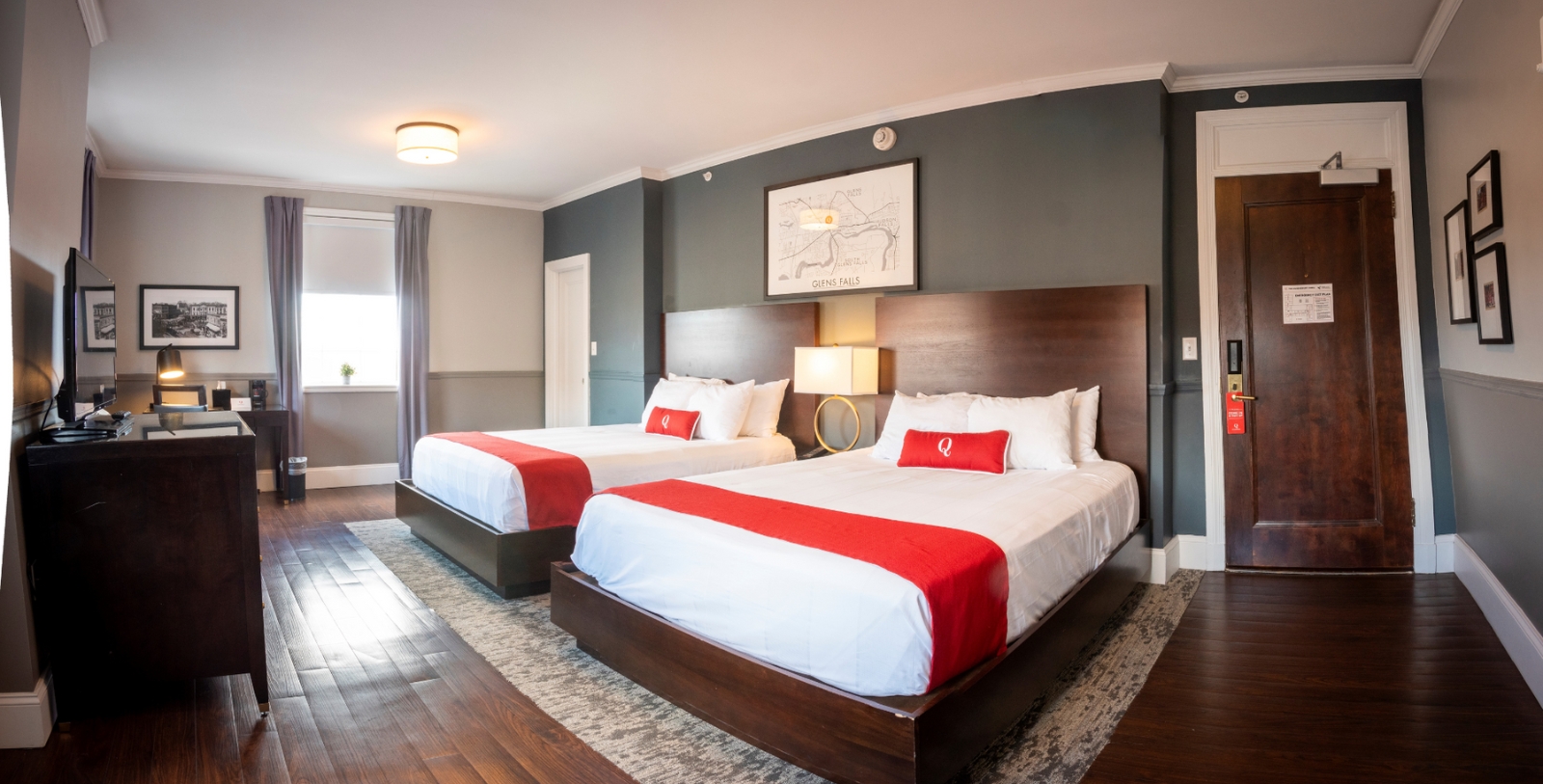 a room with two beds